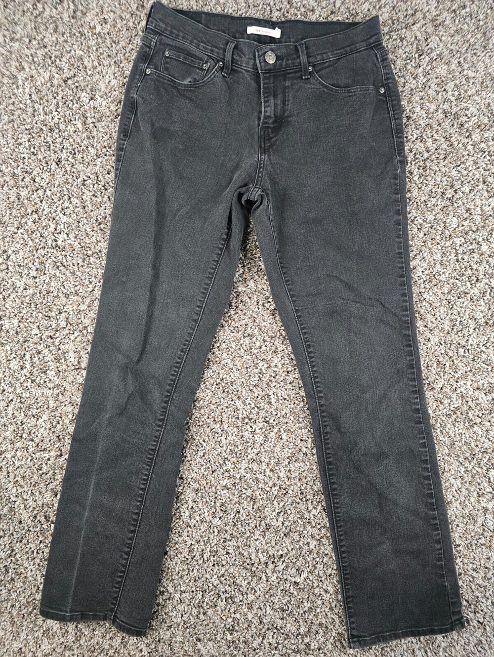 Vtg Levis 505 Womens Sz 27" Straight Leg Jeans Black Gray Wash